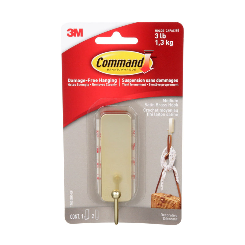 Medium Satin Brass Hook H5125