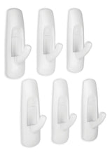 Medium Utility Hooks in Reclosable Package, Adhesive, No Surface Damage, 3-lb, 6 Strips per Pack