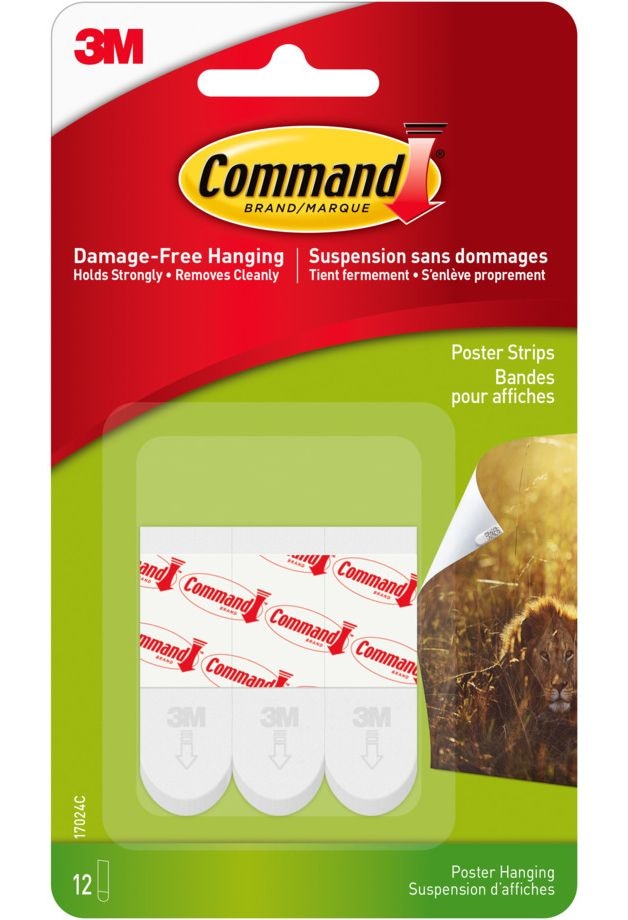 Removable Hook with Adhesive Strips, Damage Free Hanging, Reusable, Re-Position