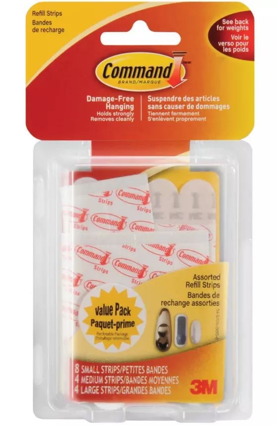 Removable Hook With Replacement Strips, Damage Free Hanging, Reusable N0863