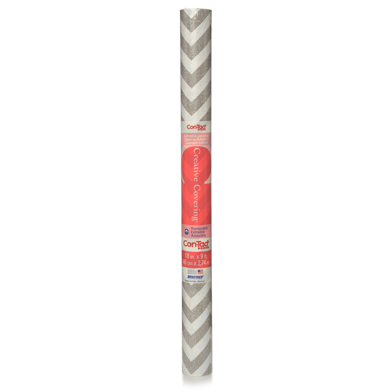 Con-Tact Creative Covering Removable Adhesive Shelf/Drawer Liner, Chevron, 18-in x 9-ft E8101