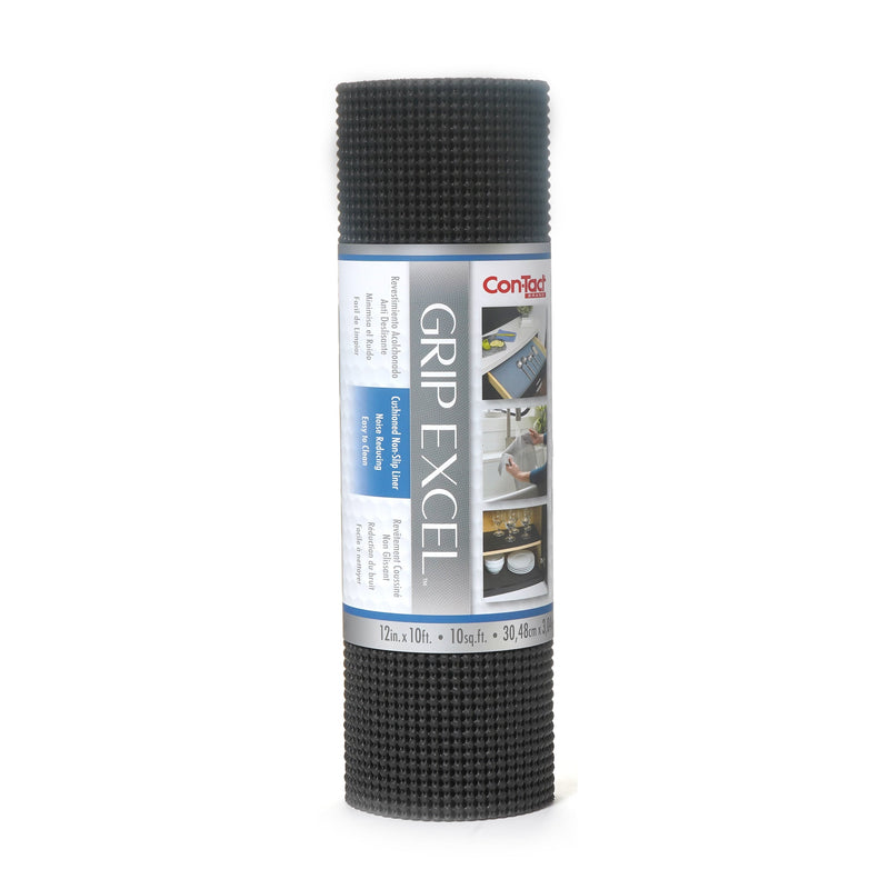 Con-Tact Grip Excel Non-Adhesive Cushioned Shelf/Drawer Liner, Black, 12-in x 10-ft S6282