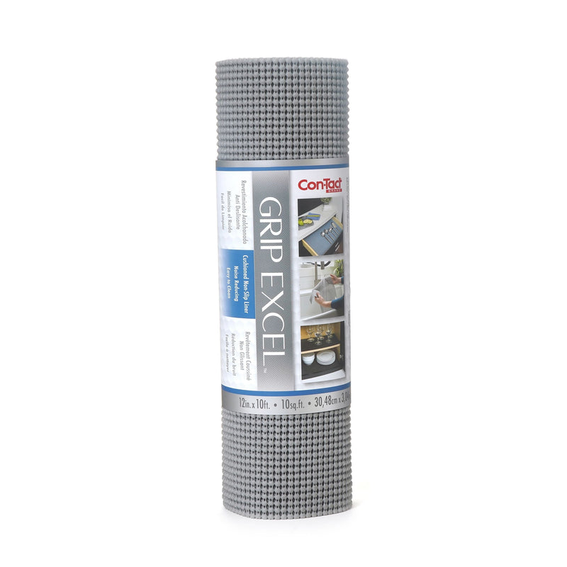 Con-Tact Grip Excel Non-Adhesive Cushioned Shelf/Drawer Liner, Grey, 12-in x 10-ft R3716
