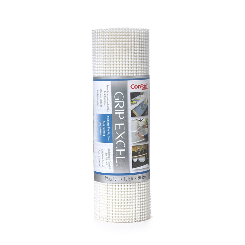 Con-Tact Grip Excel Non-Adhesive Cushioned Shelf/Drawer Liner, White, 12-in x 10-ft K7725