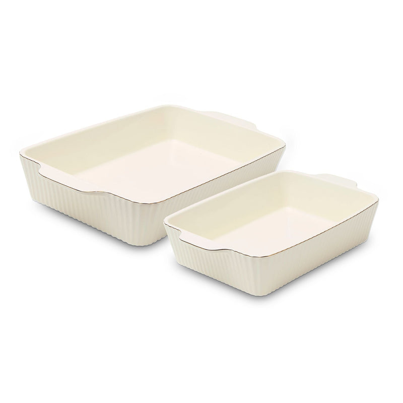 Dishwasher Safe Cream Nested Baking Dish Set, 2-pc R0469
