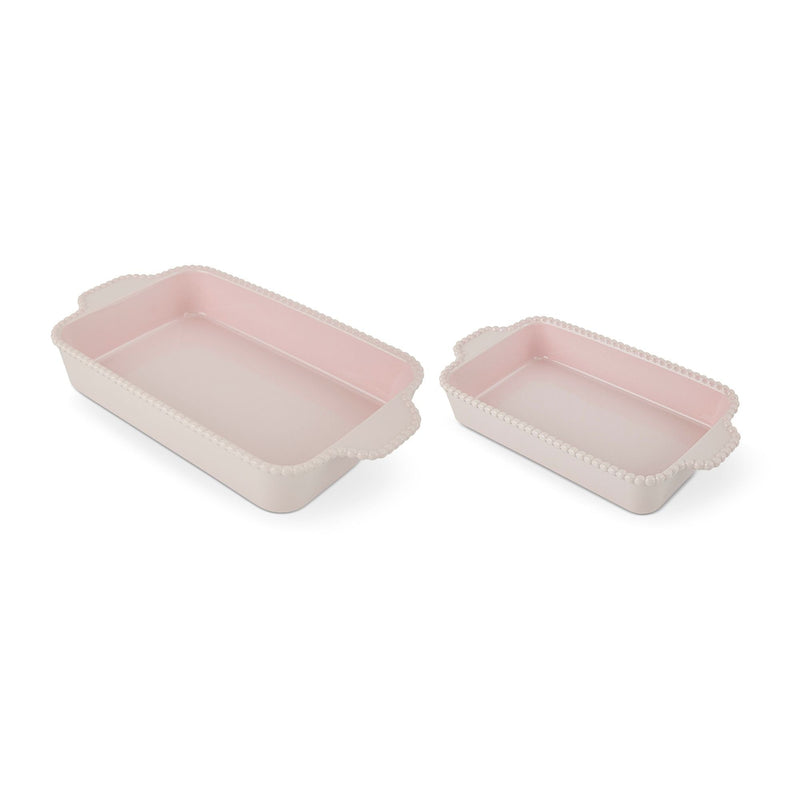 Nested Bead Rectangular Bake Dish Set, Pink, 2-pc R4912