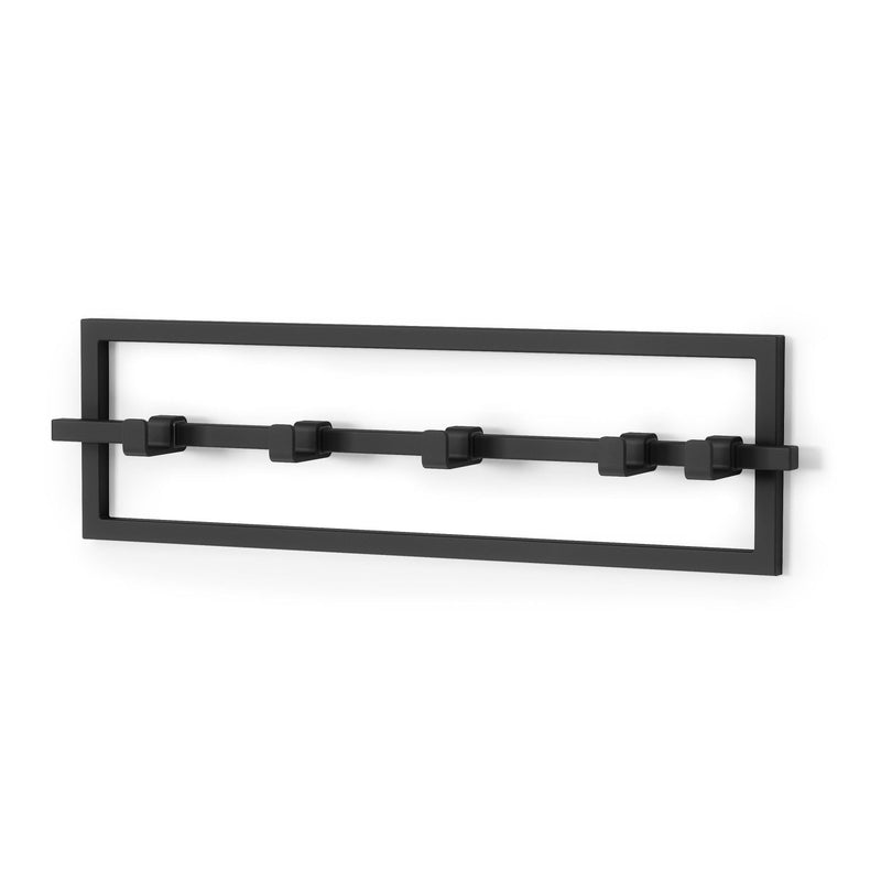 5 Hook Rack, Black B9649