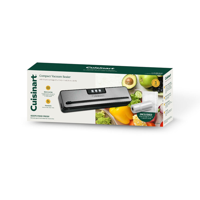 Slim Vacuum Sealer, with 10 Pre-Cut Bags & 1 Roll M6296