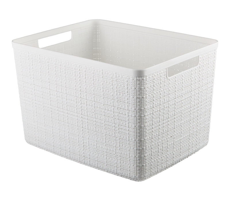 Large Jute Weave Nesting Storage Basket, White T9645