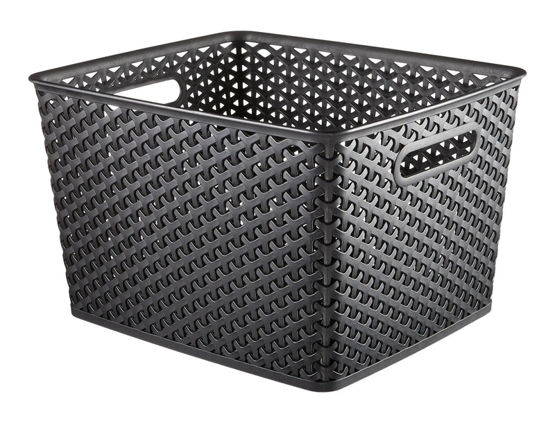 My Style Woven Storage Basket, Large, Black Q0012
