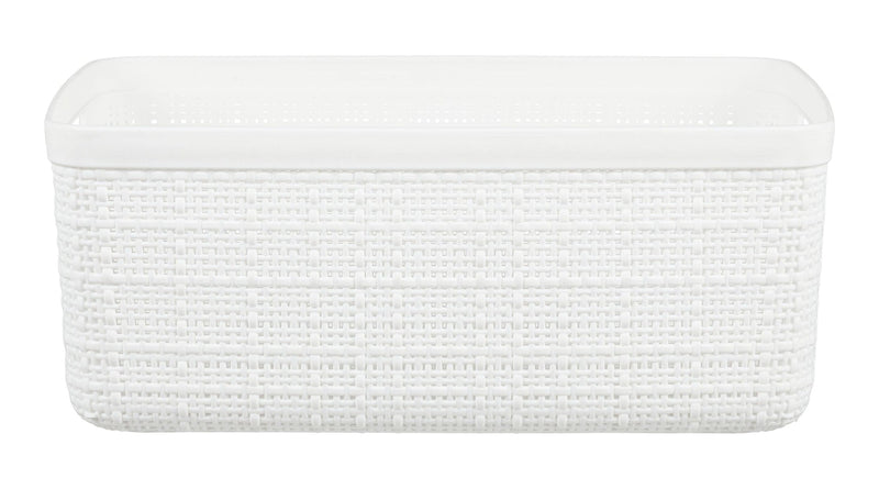 Small Jute Weave Nesting Storage Basket, White X1564