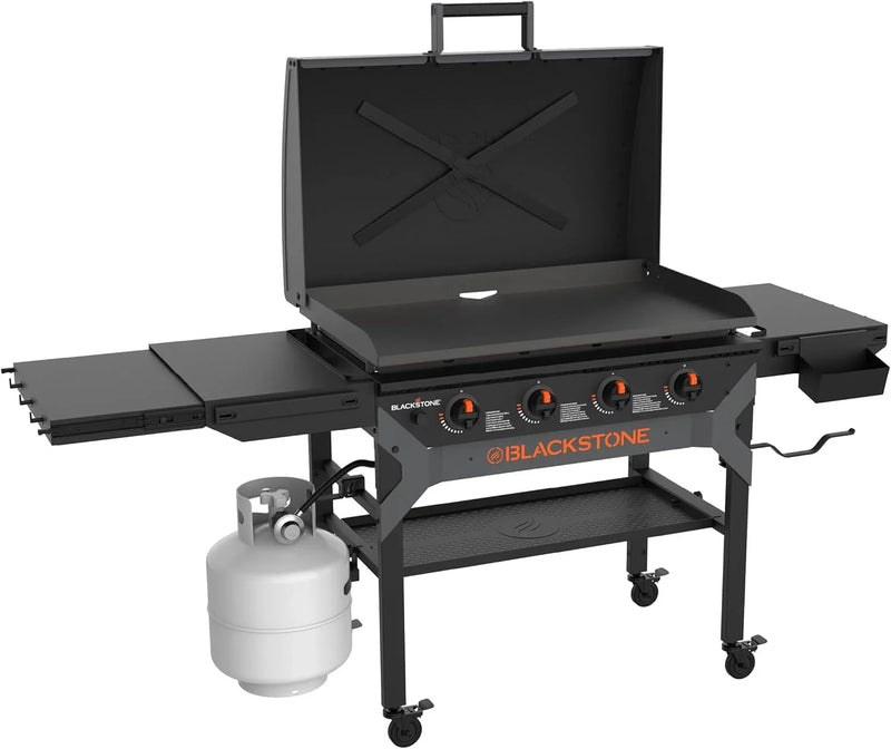Iron-Forged 36" Omnivore Griddle – Premium Powder-Coated Steel with Reinforced Hood, Black Finish E8406