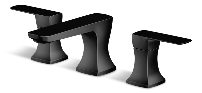Aztek Double Handle Widespread 8-in Centreset Bathroom Sink Faucet with Pop-up Drain, Matte Black M6824