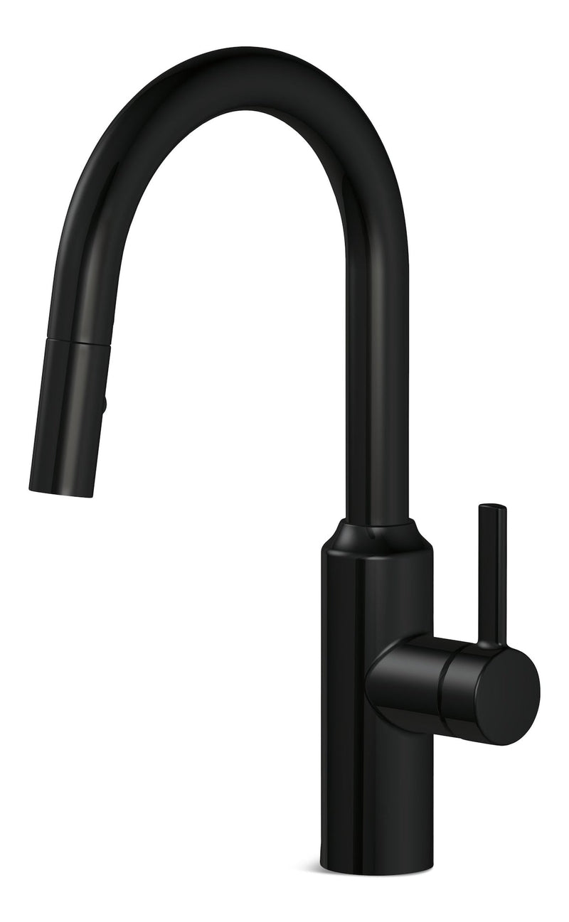 Colby Single Handle Pull Down Kitchen Faucet, Matte Black Q2757