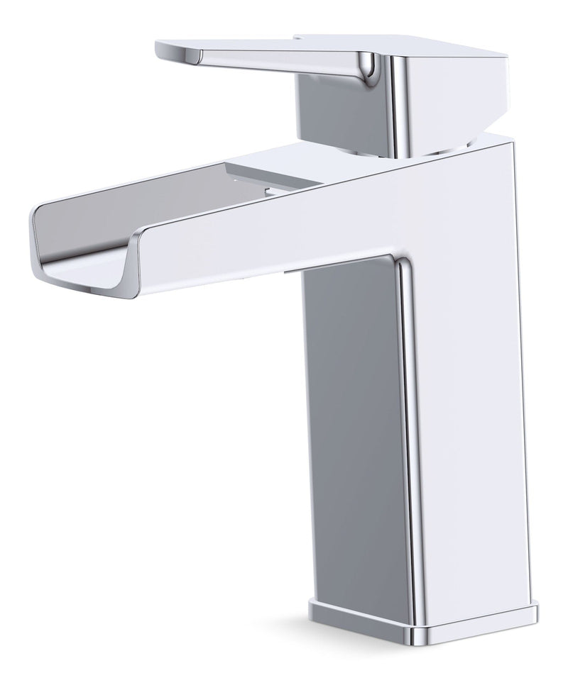 Reeve Single Handle Single Hole 4-in Centerset Bathroom Sink Faucet with Pop-up Drain, Chrome Y8061