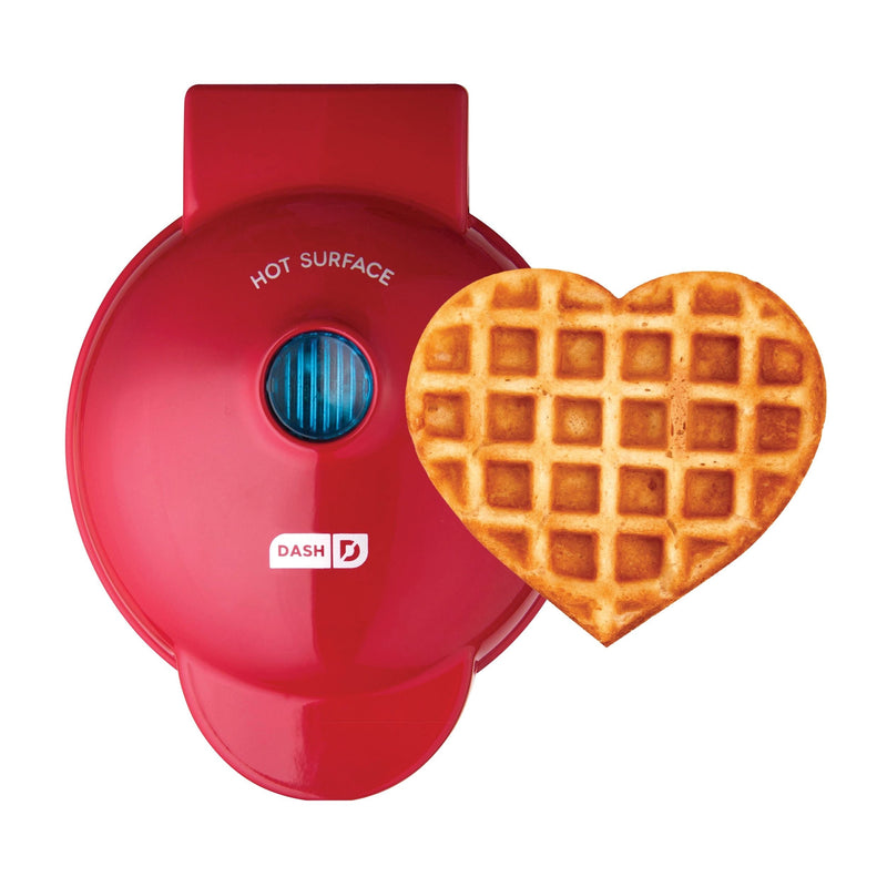 Heart Compact Mini, Non-Stick Waffle Maker, Red V5633