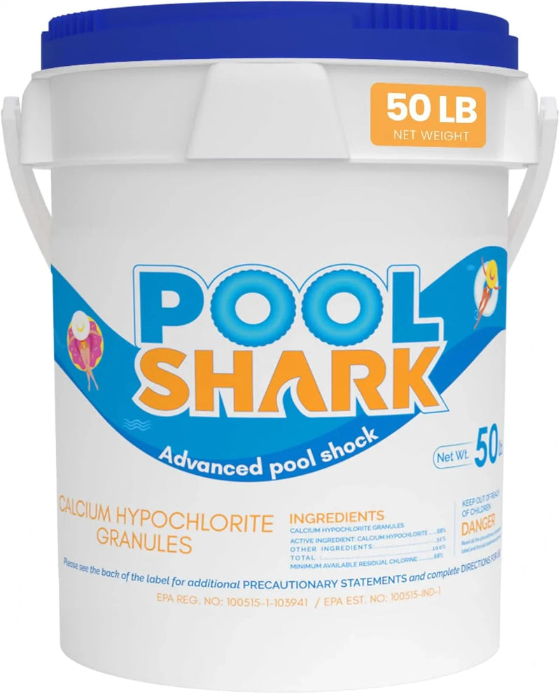 68% Calcium Hypochlorite Pool Shock for Swimming Pools - Chlorine Granules Swimming Pool Shock 50 lbs Bucket - Pool Chlorine for Inground and Above Ground Pool Treatment, Saltwater (50lbs) B1237