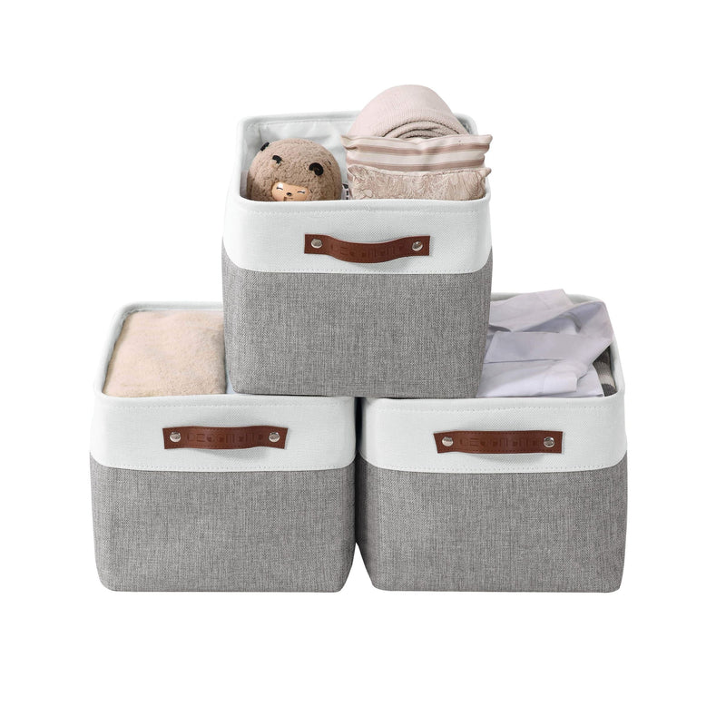 Large Soft-Sided Foldable Storage Basket, 3-pk, White L6322