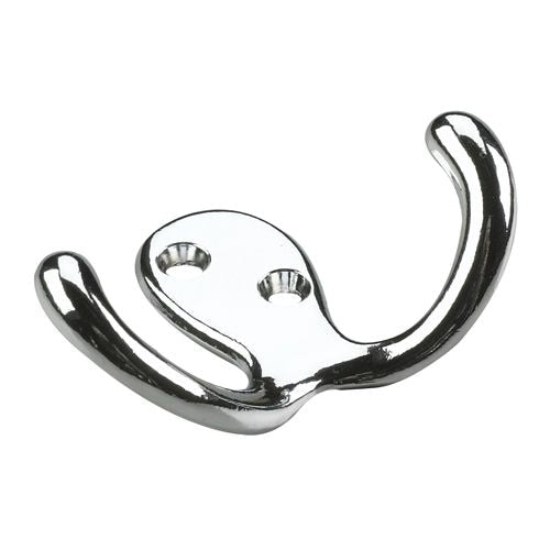 Double Wardrobe Hook, Chrome, 4pk V1626