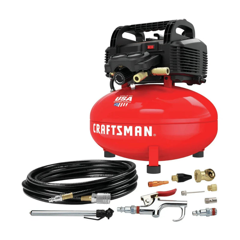 6 Gallon Pancake Air Compressor, Oil-Free, 150 PSI, Portable with Accessory Kit I9132