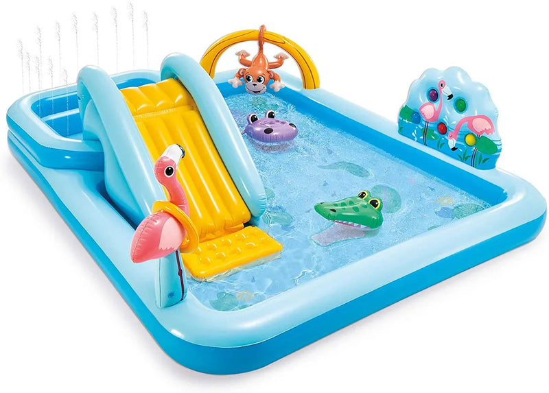 Inflatable Jungle Adventure Play Center – 96′′ x 78′′ x 28′′ – Kiddie Pool for Ages 2 and Up Y9813