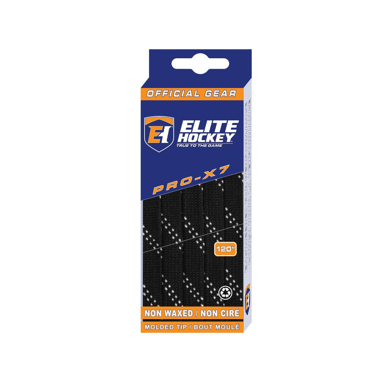 Hockey Pro-X7 Skate Laces, Non-Waxed, Black, Assorted Sizes F2381