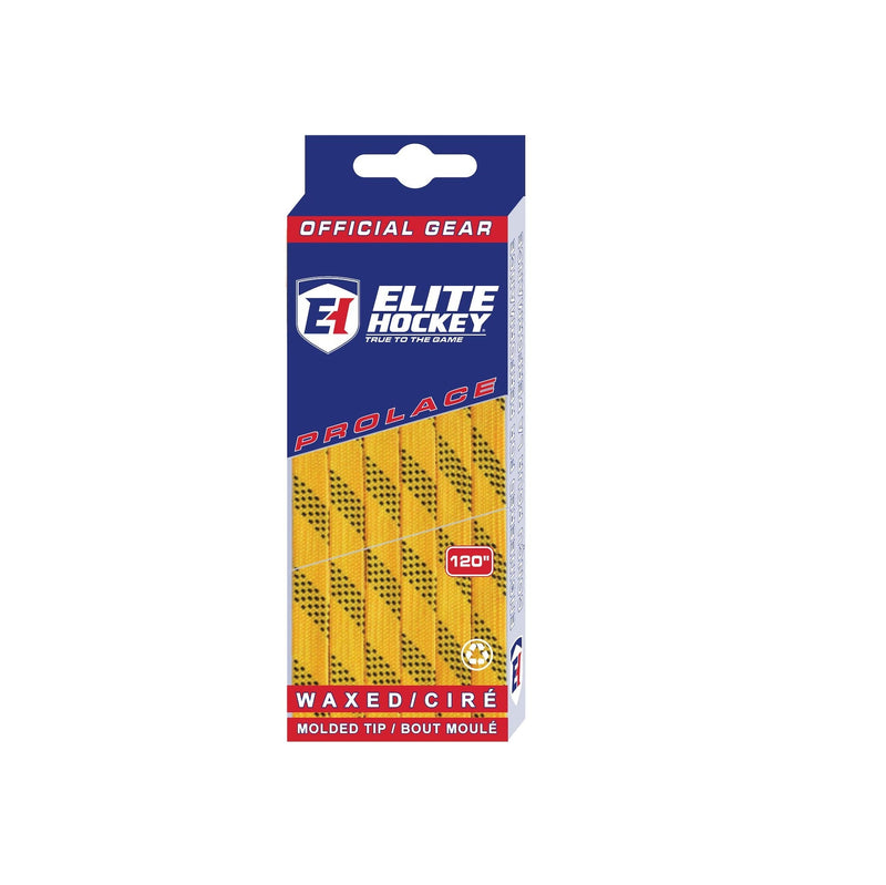 Hockey Prolace Skate Laces, Waxed, Yellow, Assorted Sizes E7703