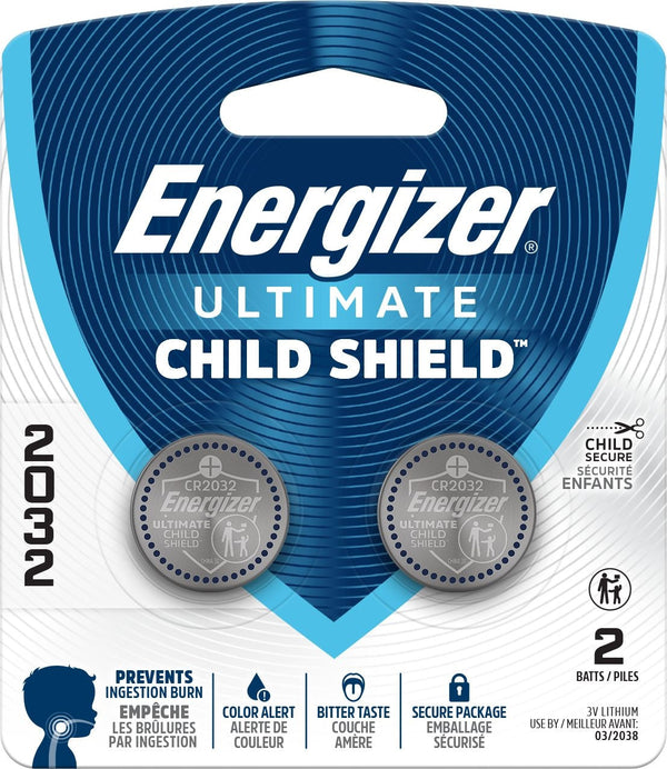 2032 Child Shield Lithium Battery, 2-Pack Q7630