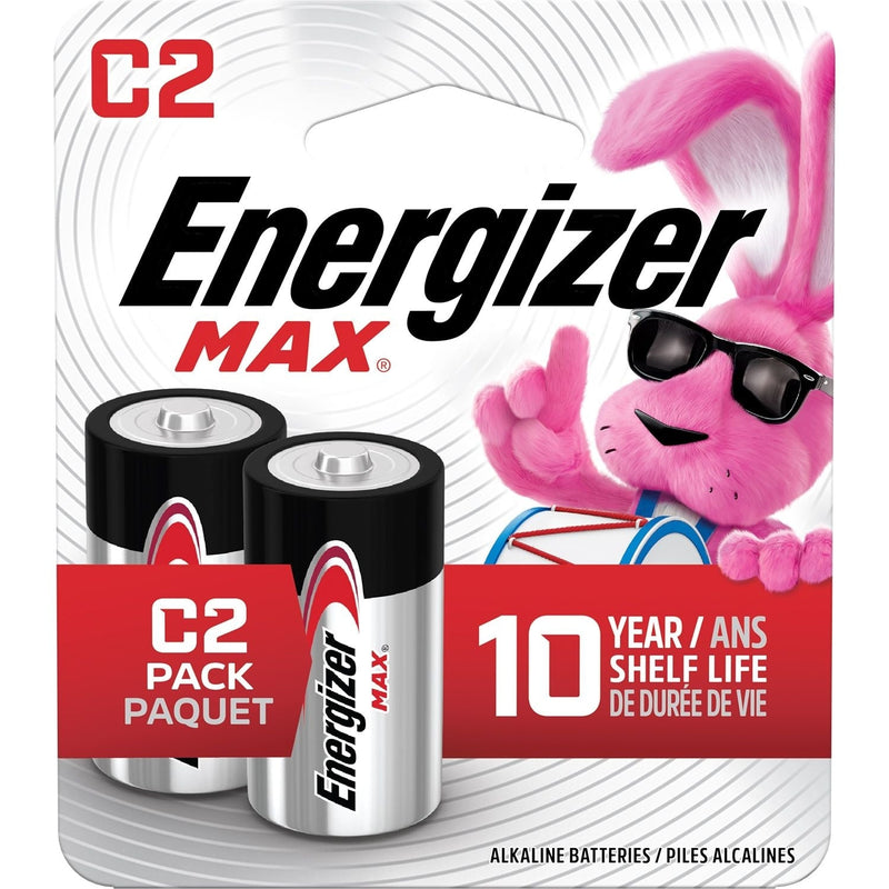Max 2-pk C Alkaline Batteries, Long Lasting, All Purpose N0947
