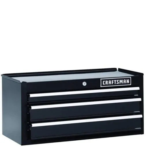 26 Inch 3-drawer Heavy-duty Ball Bearing Middle Chest Black U7147