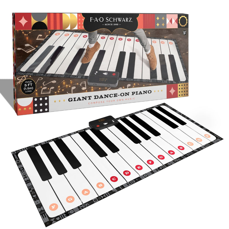 Toy Piano Dance Mat, 69x31, White/Black M5968