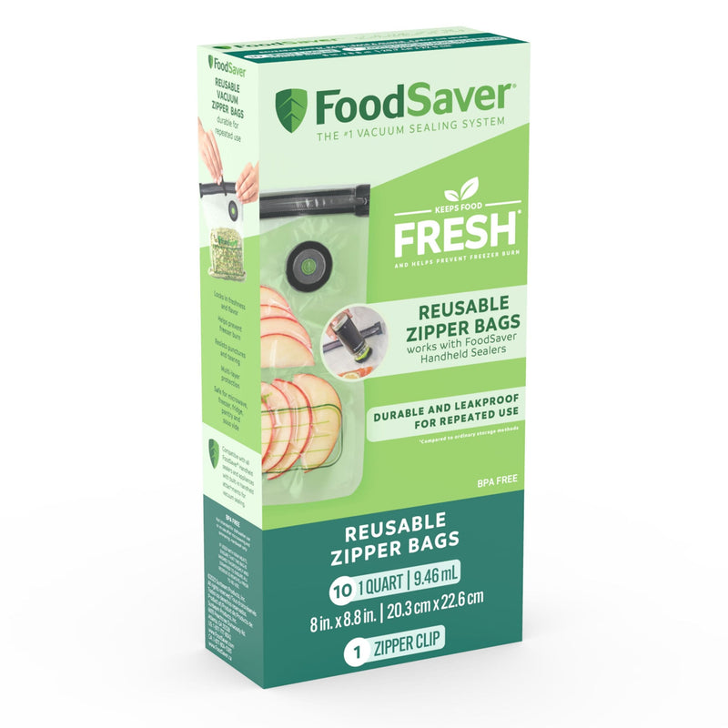 Reusable Zipper Vacuum Sealer Bags, 946mL, 10-pk S1127