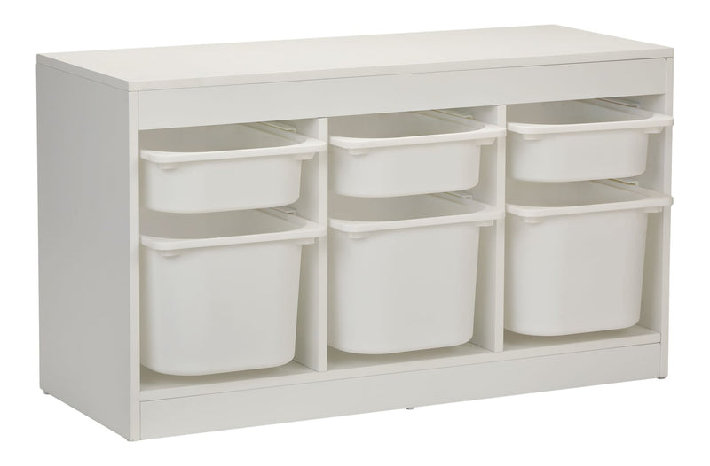 6-Bin Stackable Pull Out Organizer, White Q5913
