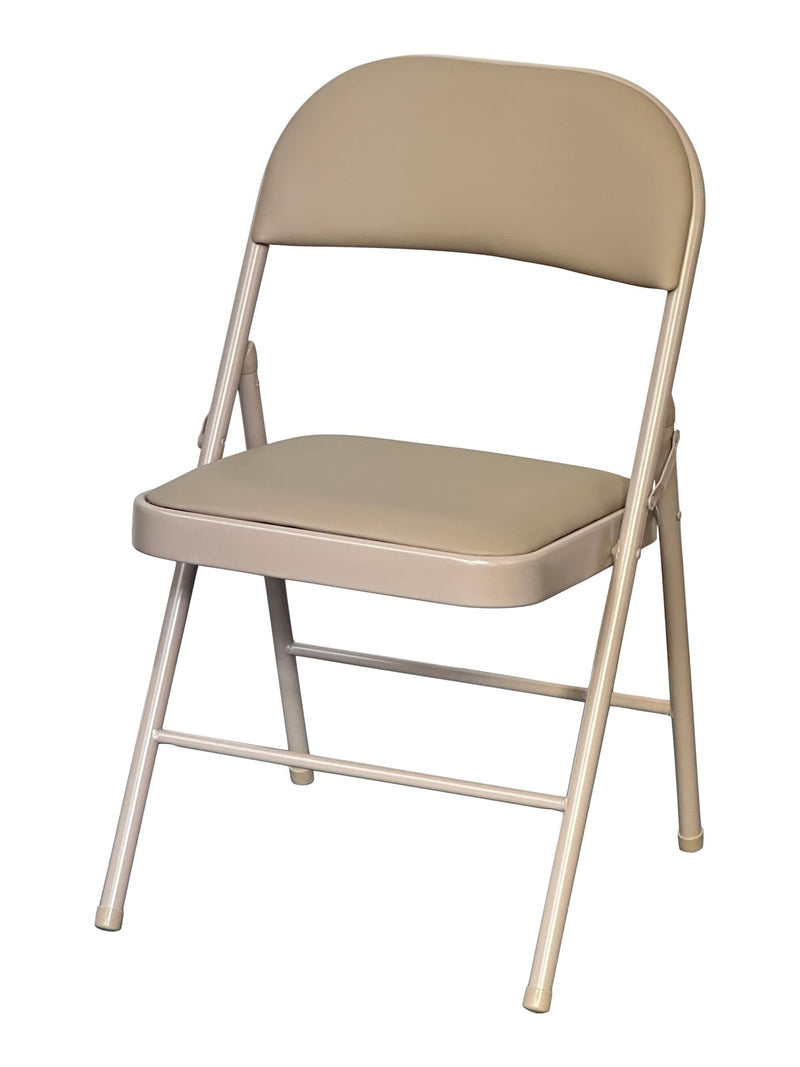 Beige Indoor Padded Vinyl Folding Chair M9898