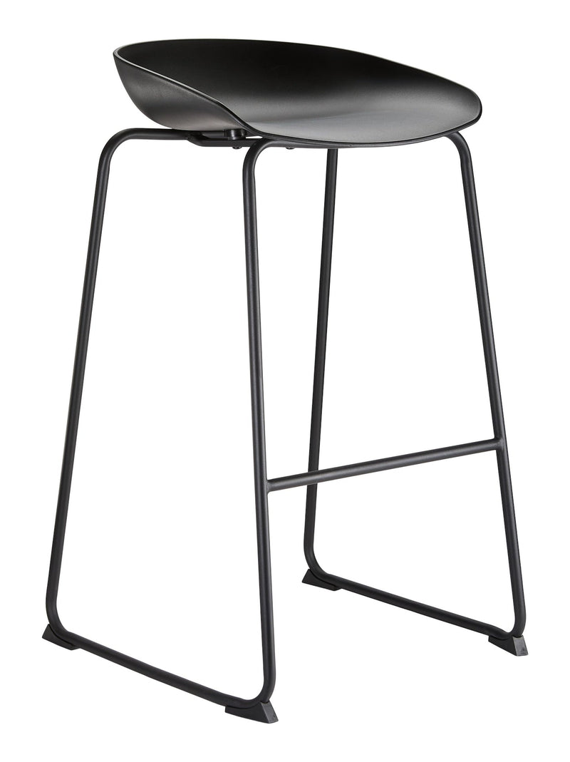 Modern Elevated Counter Stool with Footrest, Black E0191