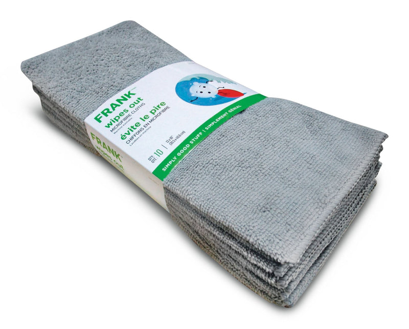 All-Purpose Machine Washable Microfibre Cloths, Grey, 10-pk G5731