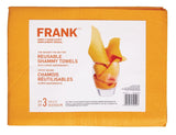 All-Purpose Machine Washable Synthetic Giant Shammy Towel, Orange, 3-pk
