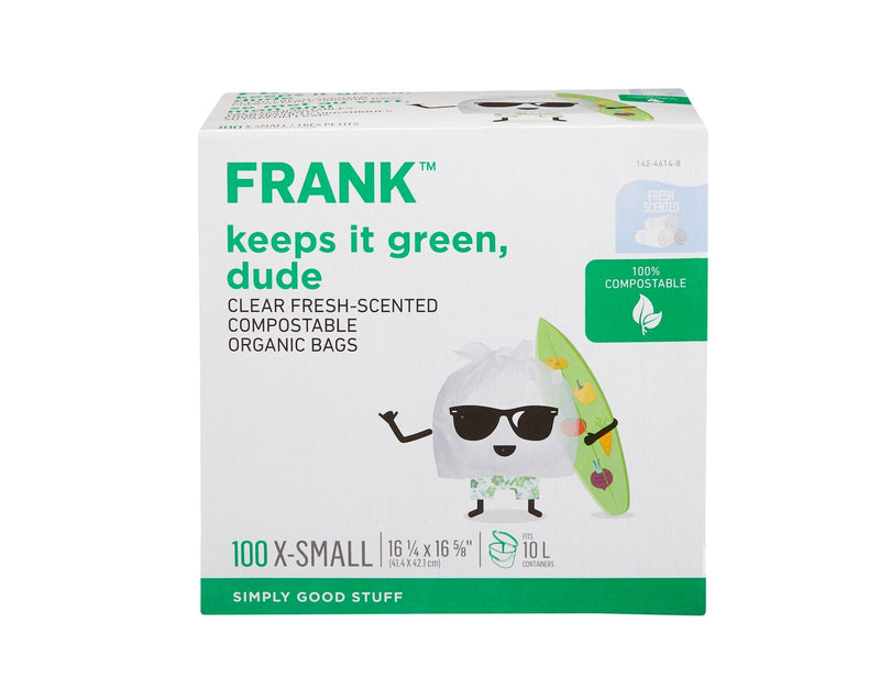 Extra-Small Organic Fresh-Scented Compostable Food Waste Bags, 100-pk, Clear, 10-L Q3857