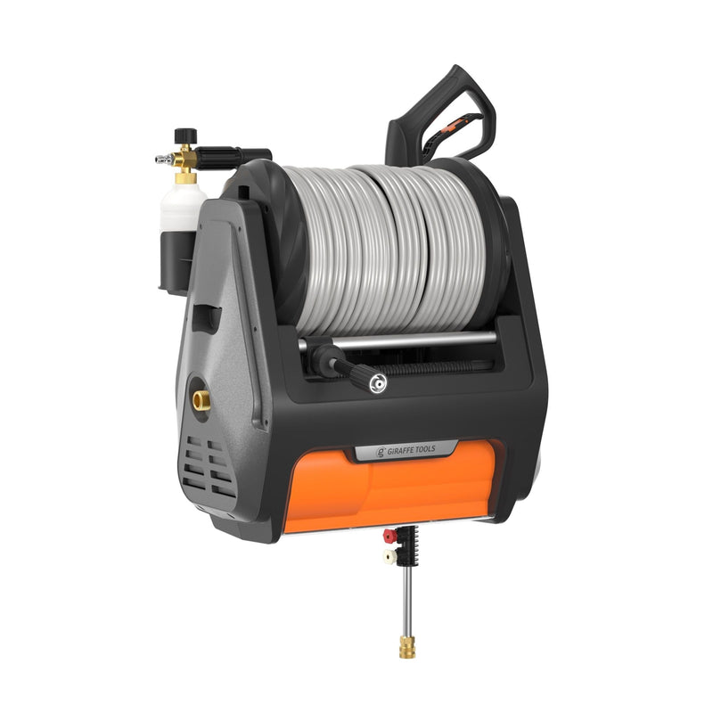 Grandfalls Pro Wall Mounted 2700 PSI 1.6 GPM Brushless Retractable Electric Pressure Washer with 100-ft Hard Hose G0647