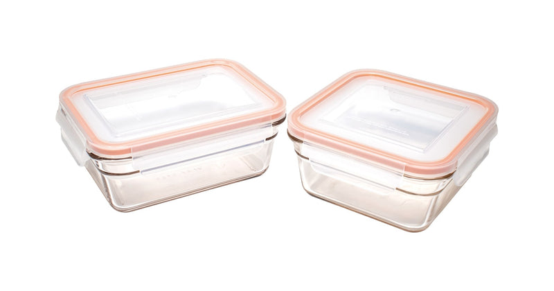 Food Storage Container and Lid Set with Airtight Seal, Rectangular, Various Sizes, 6-pk, with Lids B3861