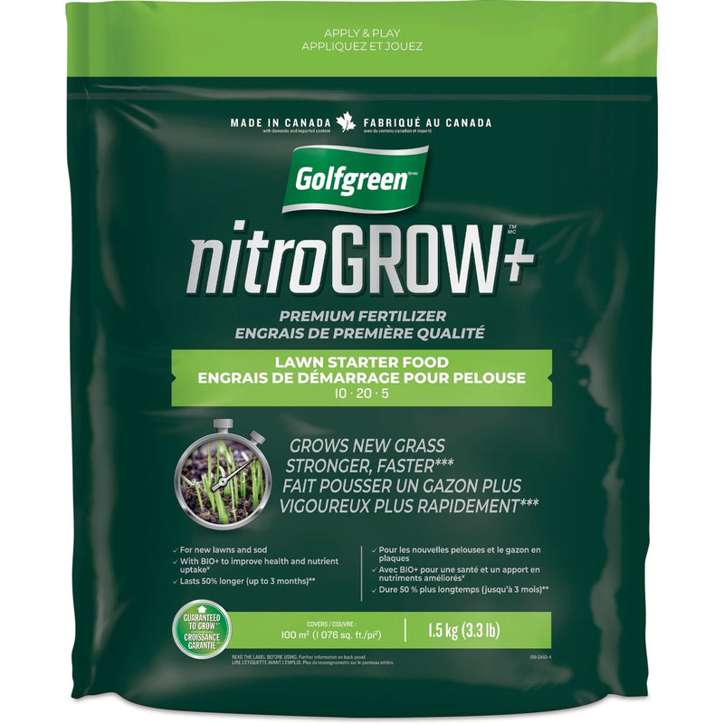 Nitrogrow+ Lawn Starter Premium Fertilizer,10-20-05, 1.5-kg O4996
