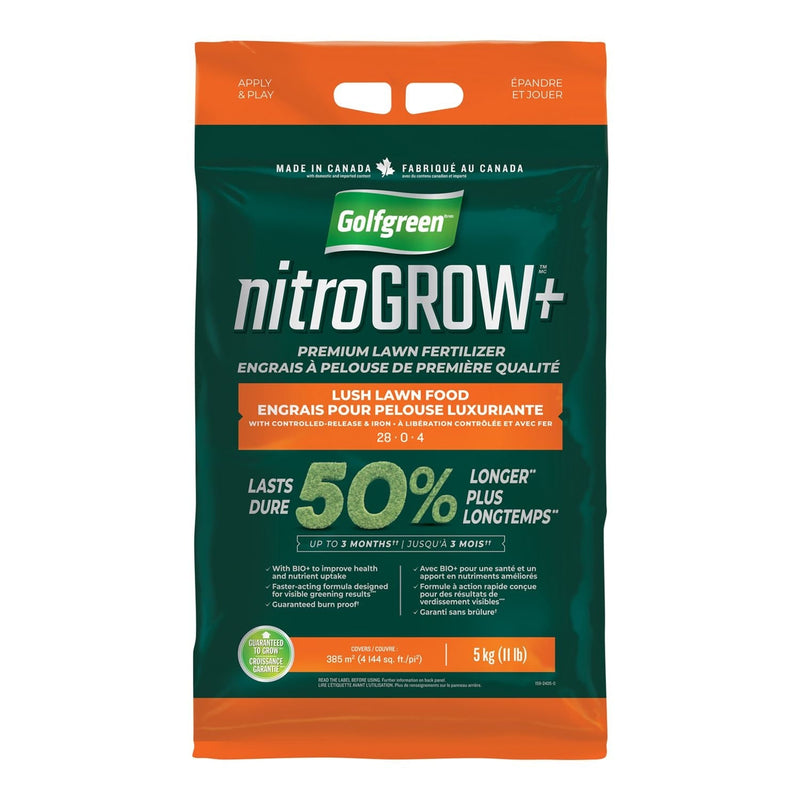 Nitrogrow+ Premium Nitrogen Enriched Lush Lawn Fertilizer, 28-0-4, 5-kg N9206