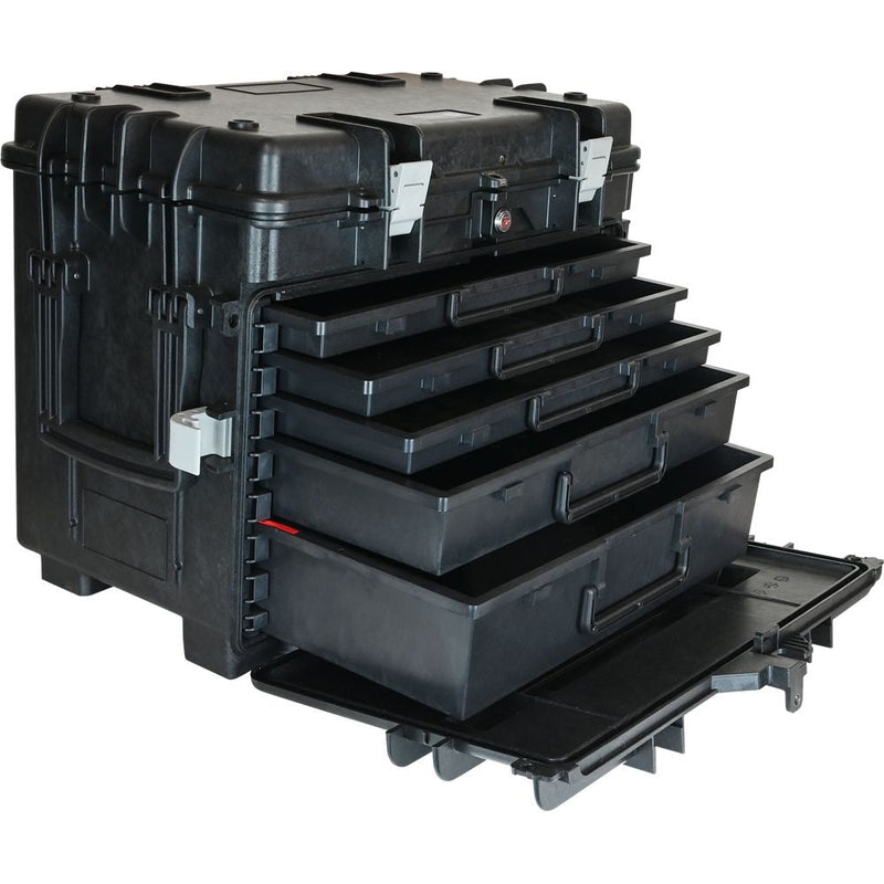 Mobile Tool Chest, 3 Small, 1 Medium & 1 Large Drawer, Black W3734