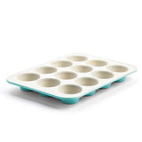 Teal Ceramic Non-Stick Muffin Pan, 12-Cup