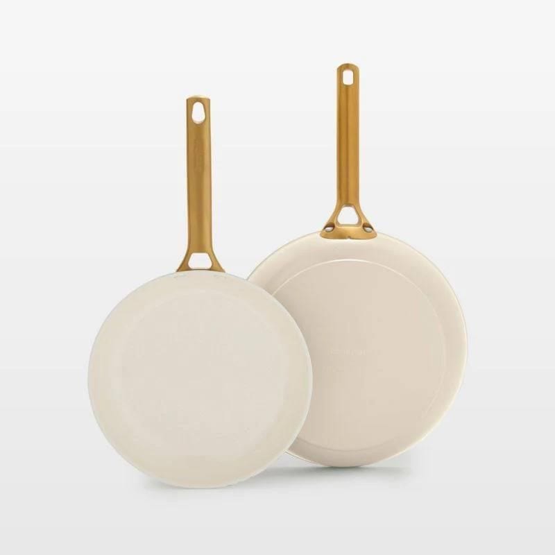 Luxe 2pc Ceramic Frypan set - cream A6997