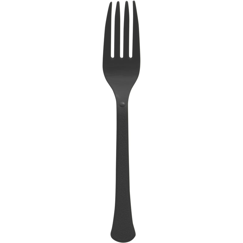 Heavy-Duty Plastic Solid Colour Reusable Forks, Various Colours, 50-pk M7771