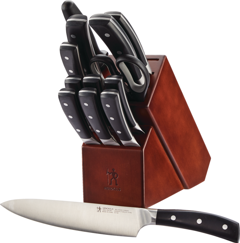 Balanced Forged Steel Knife Block Set, Ergonomic Grip, 14-pc M9190