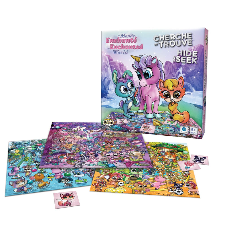Hide and Seek The Enchanted World Family Board Game, Bilingual, Ages 4+ Q3456