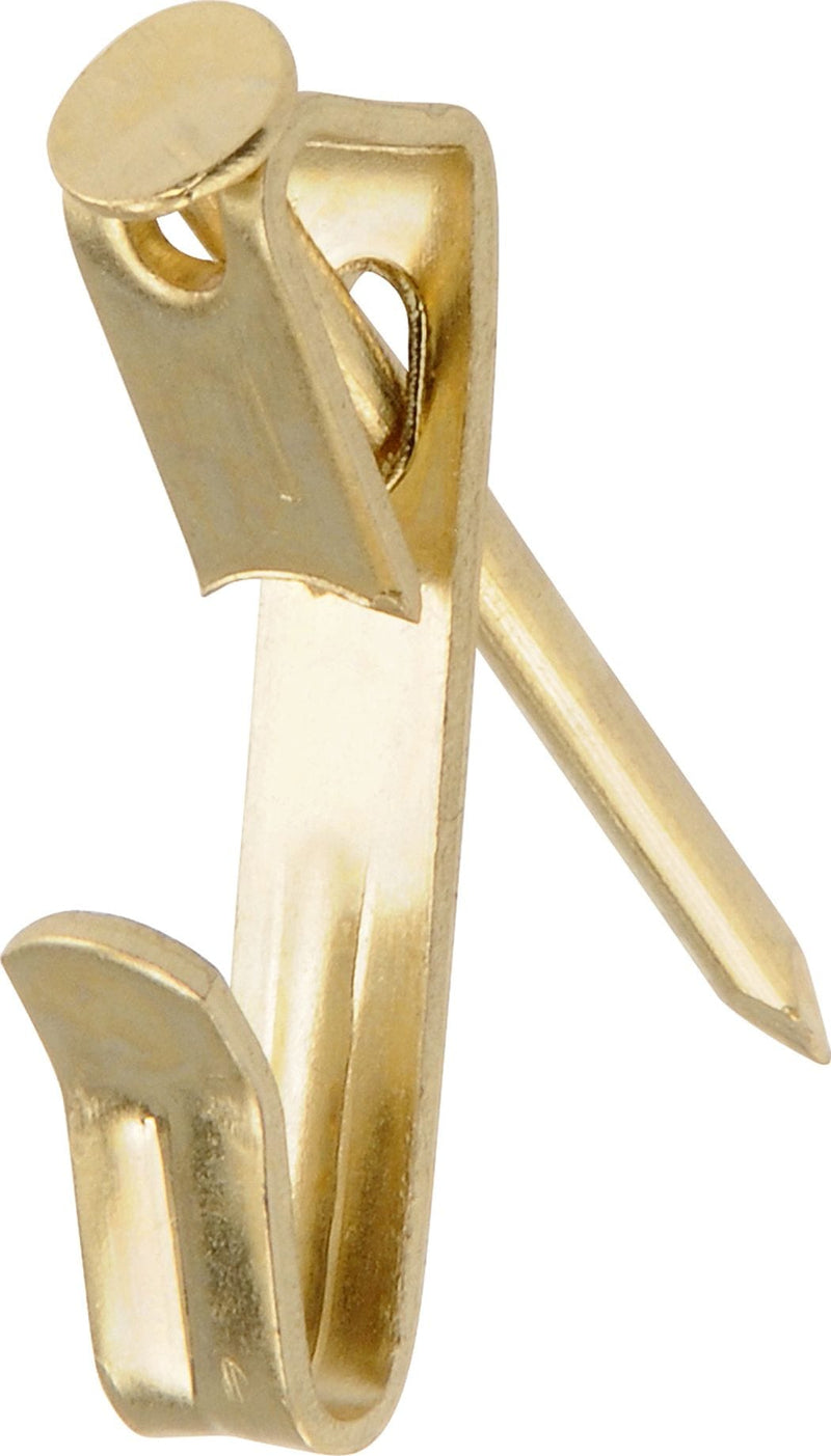 Conventional Picture Hanger, For DrywAll/ Plaster WAll, 30-lb Capacity, Brass Plated, 6-pk L1880