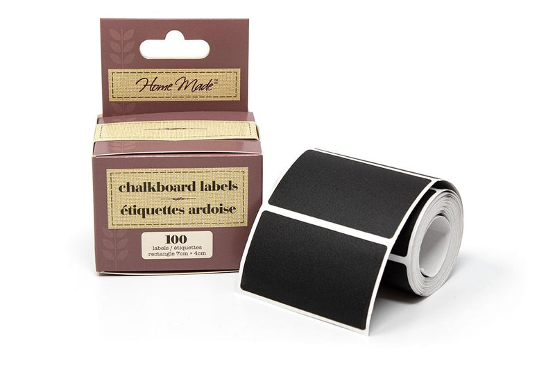 Home Made Chalkboard Sticker Labels for Storage Containers and Mason Jars, 100-pk C3712